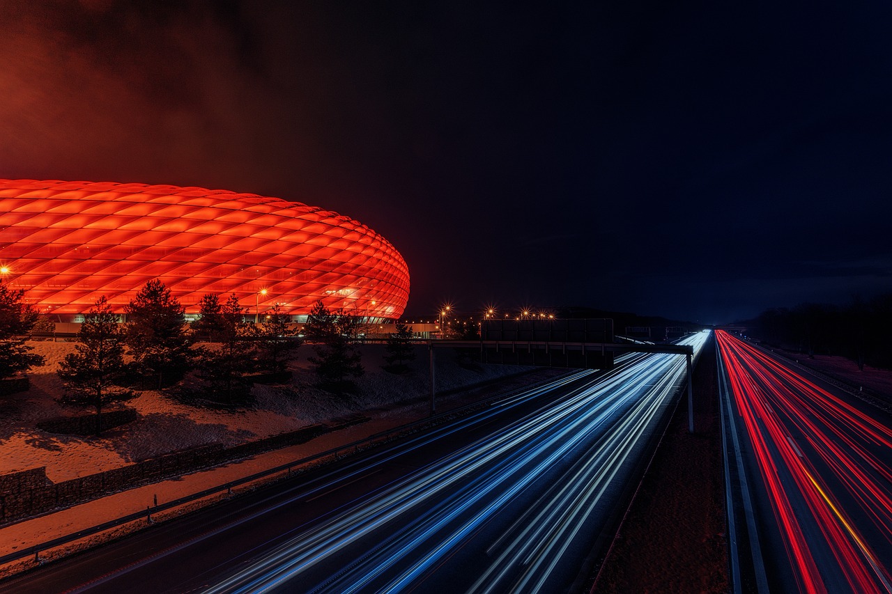 football stadium highway night 3404535